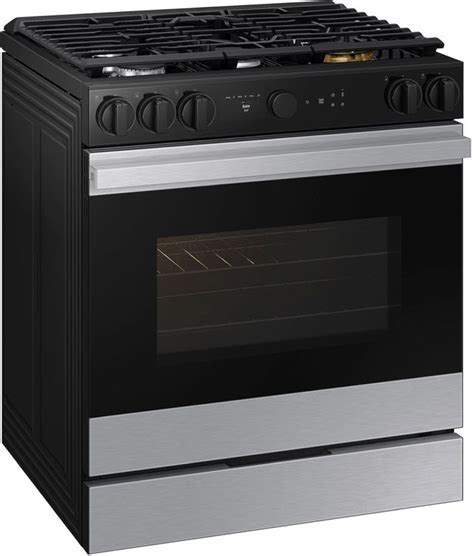 samsung bespoke 30 stainless steel slide in gas range